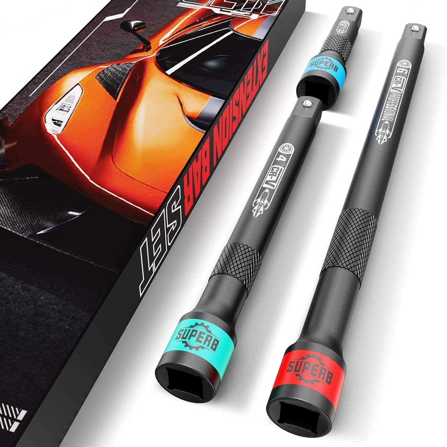 3 Pcs 1/4″ Drive Impact Extension Bar Set, 2″ 4″ 6″ Length Socket Extension, …