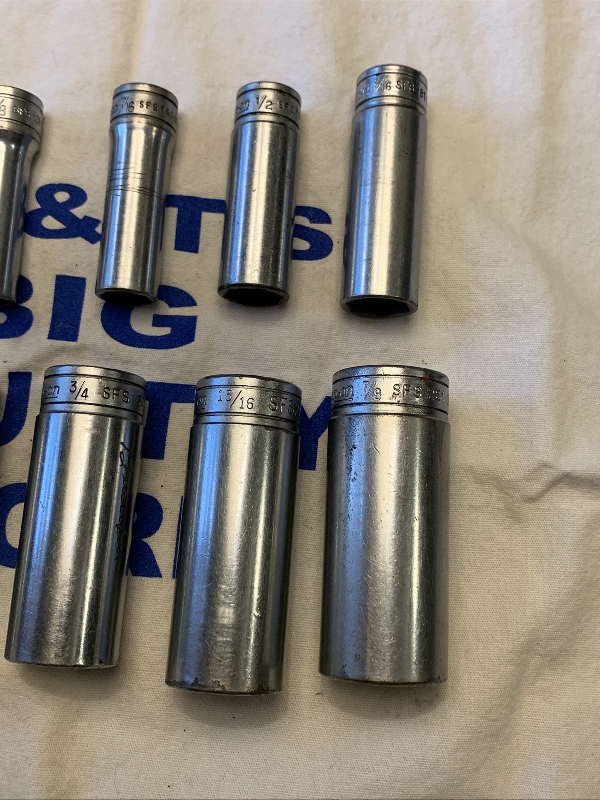 Snap-on Tools USA 3/8″ Drive 6pt 10pc SAE Deep Chrome Socket Set 211SFSY – Marks