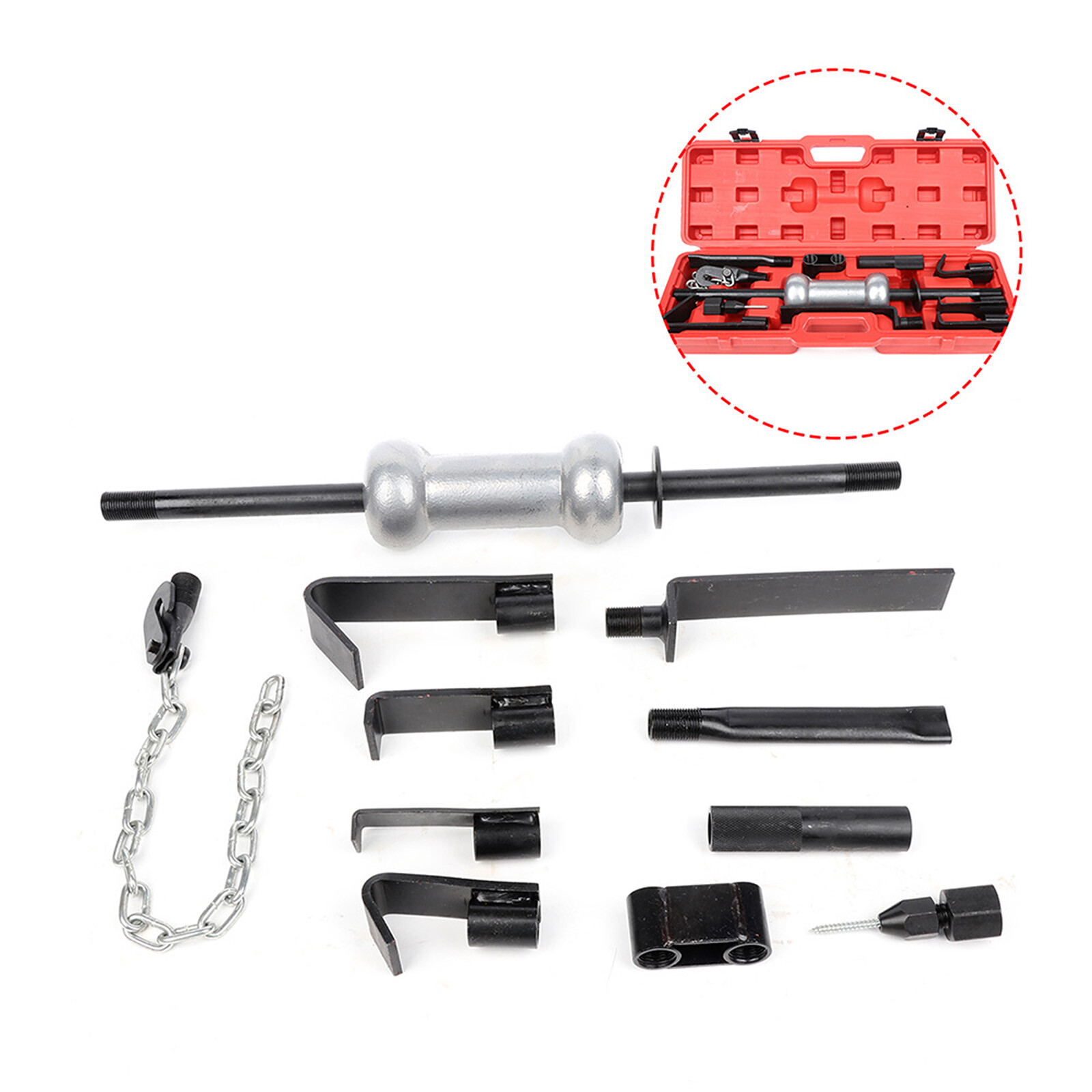 Auto Body Truck Repair Tool Kit Dent Puller w/ Hammer Slide 13PC Set