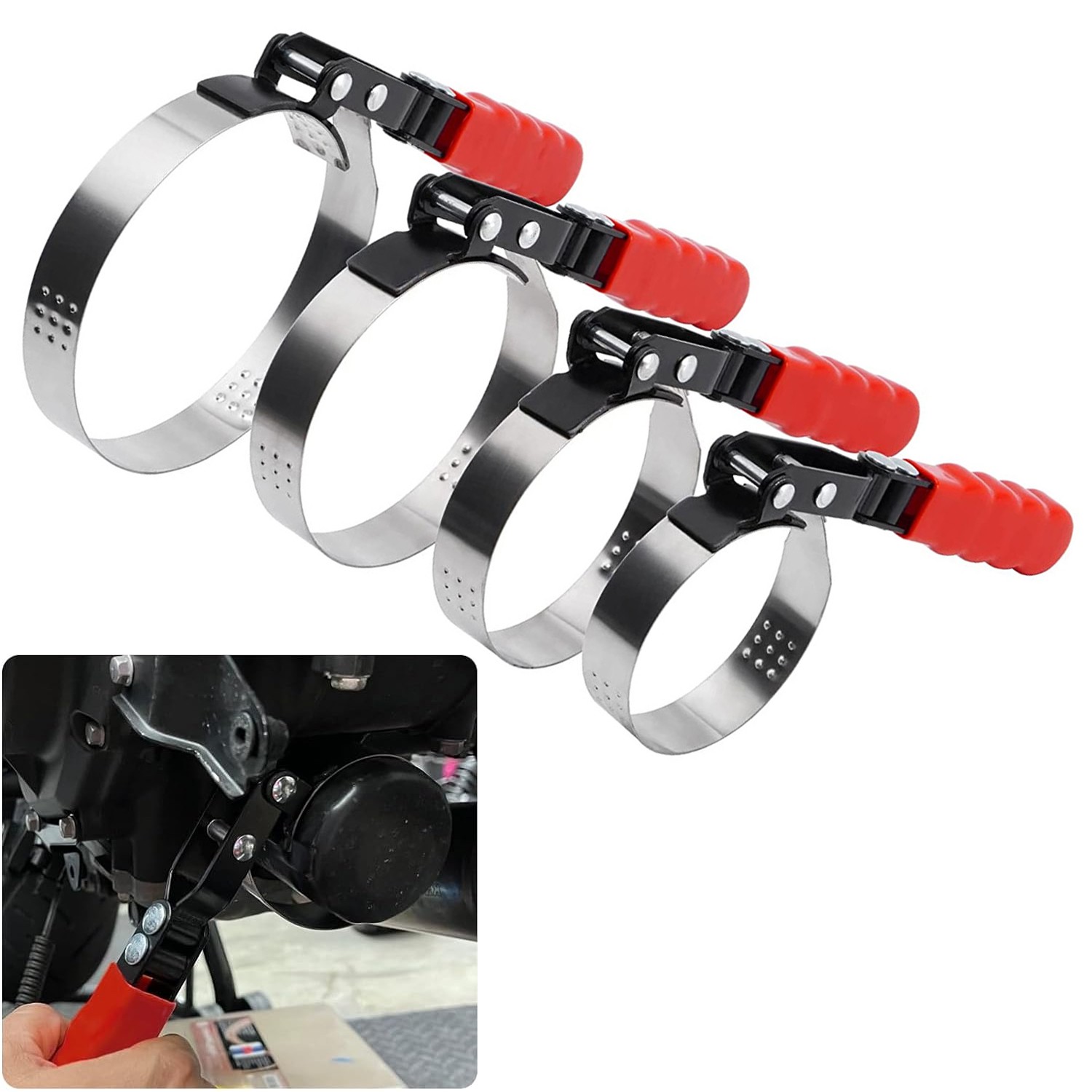 SPARKWHIZ Swivel Oil Filter Wrench Remover Removal Installer Kit 2-3/4″ – 5-1/4″
