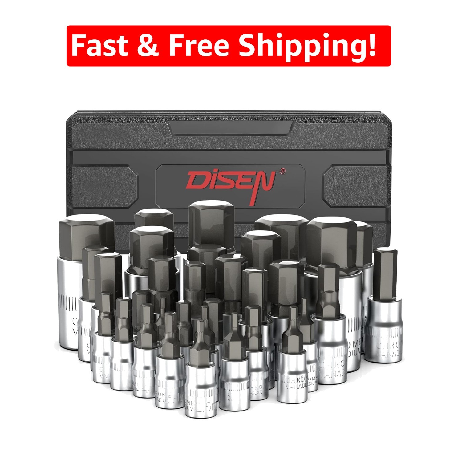 32-PC HEX Bit Socket Set – Perfect for Auto Repairs & Home Maintenance