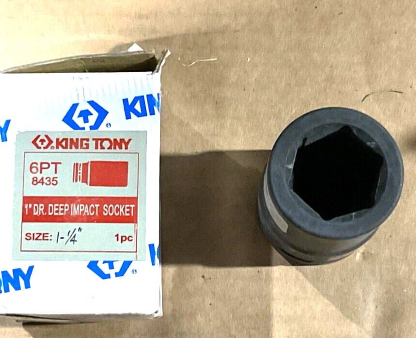 King Tony 8435 1″ DR. 6 Point 1-1/4″ Deep Impact Socket