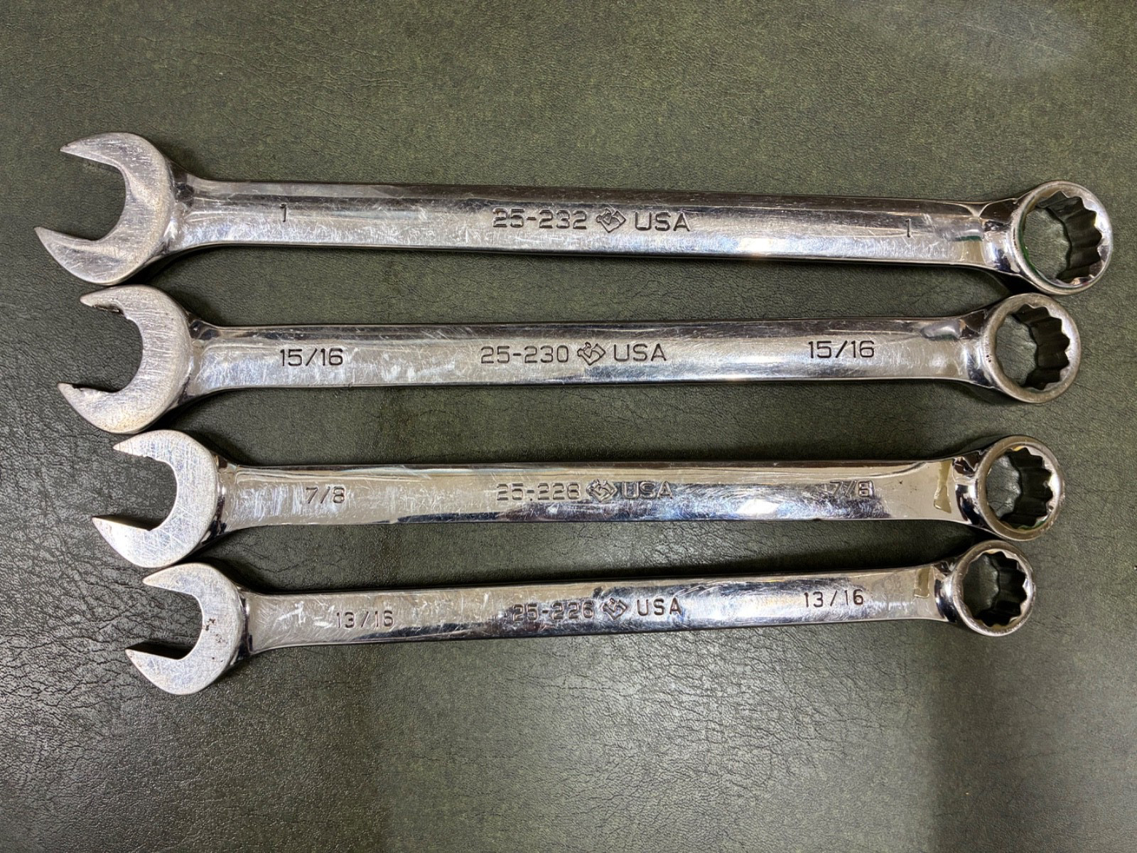Armstrong USA Combination Wrench Set 4pc Large Sizes 13/16″ to 1″ – Good Used