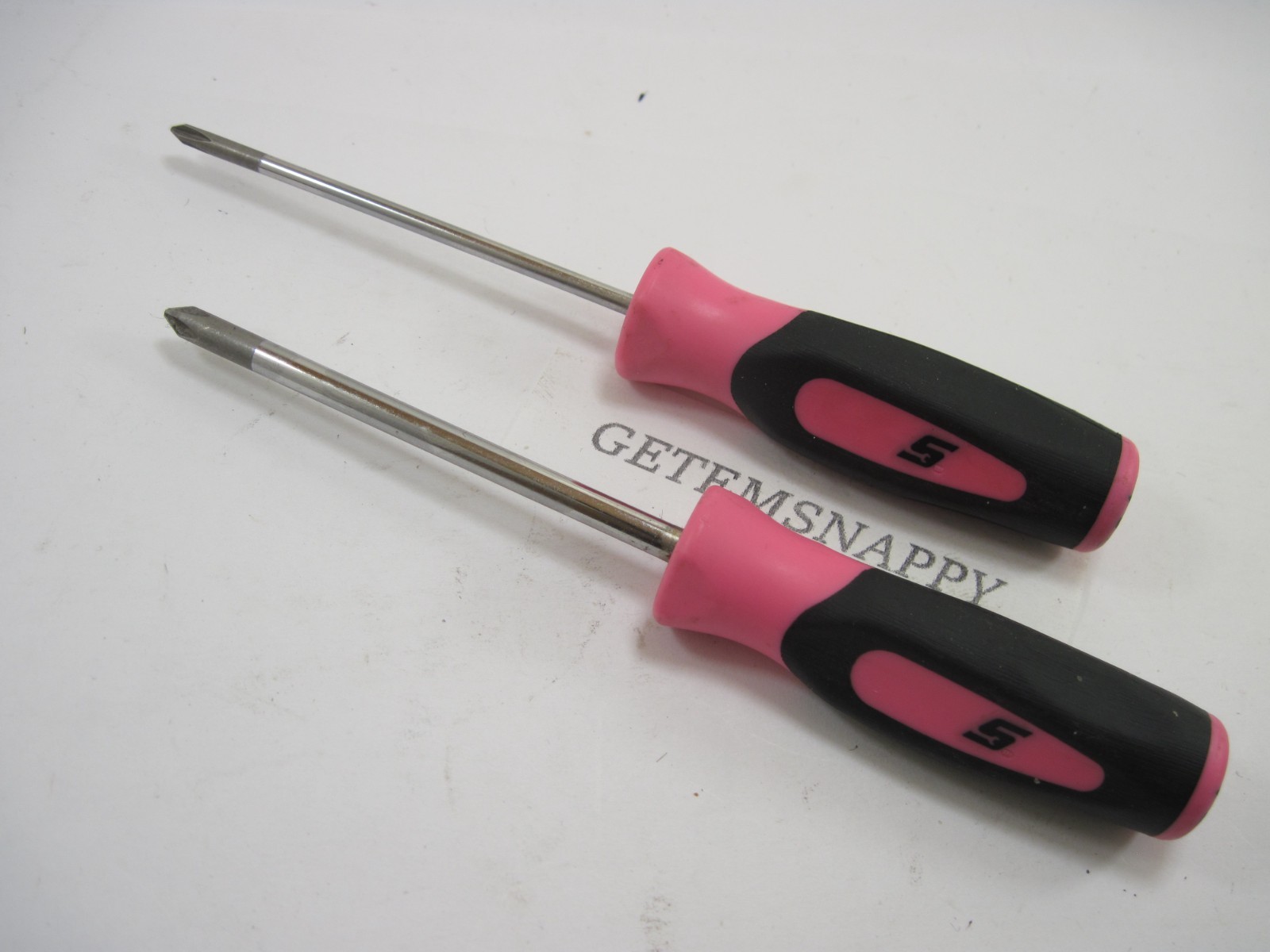 Snap On #1 & #0 Phillips Mini Screwdriver Set Soft Grip Pink Handle SGDP NICE