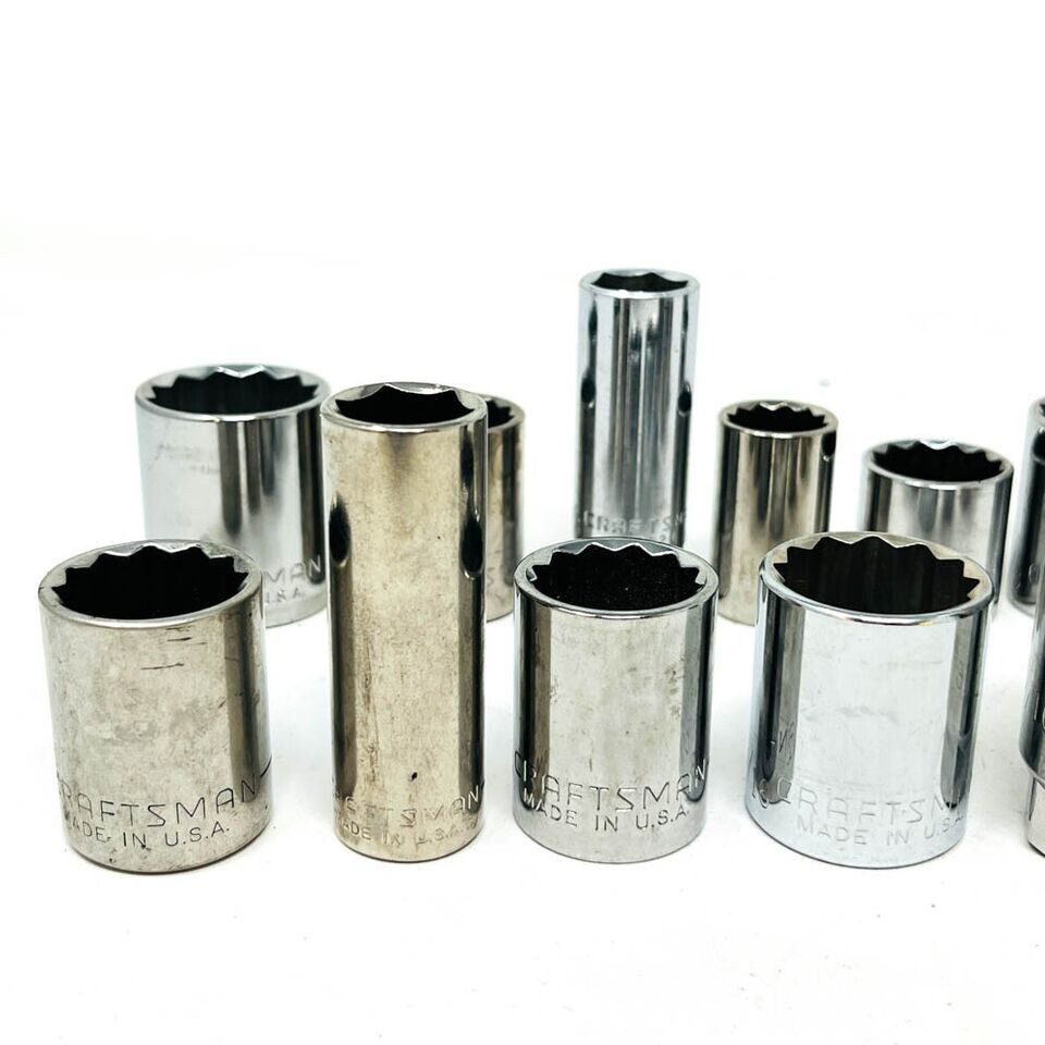 Craftsman 7/8, 5/8, 13/16, 15/16 in Socket Set, Made in USA, 14 Pcs