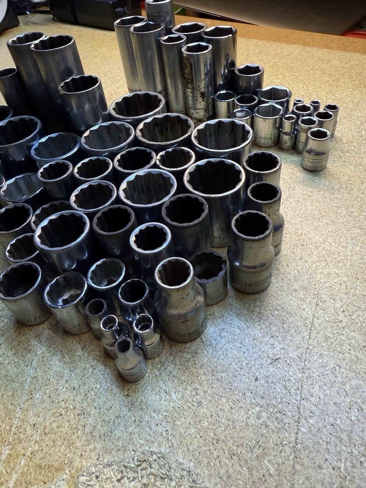 Lot Of 90 + Craftsman Sockets Assorted Sizes SAE METRIC 1/2 3/8 1/4 Drives Read