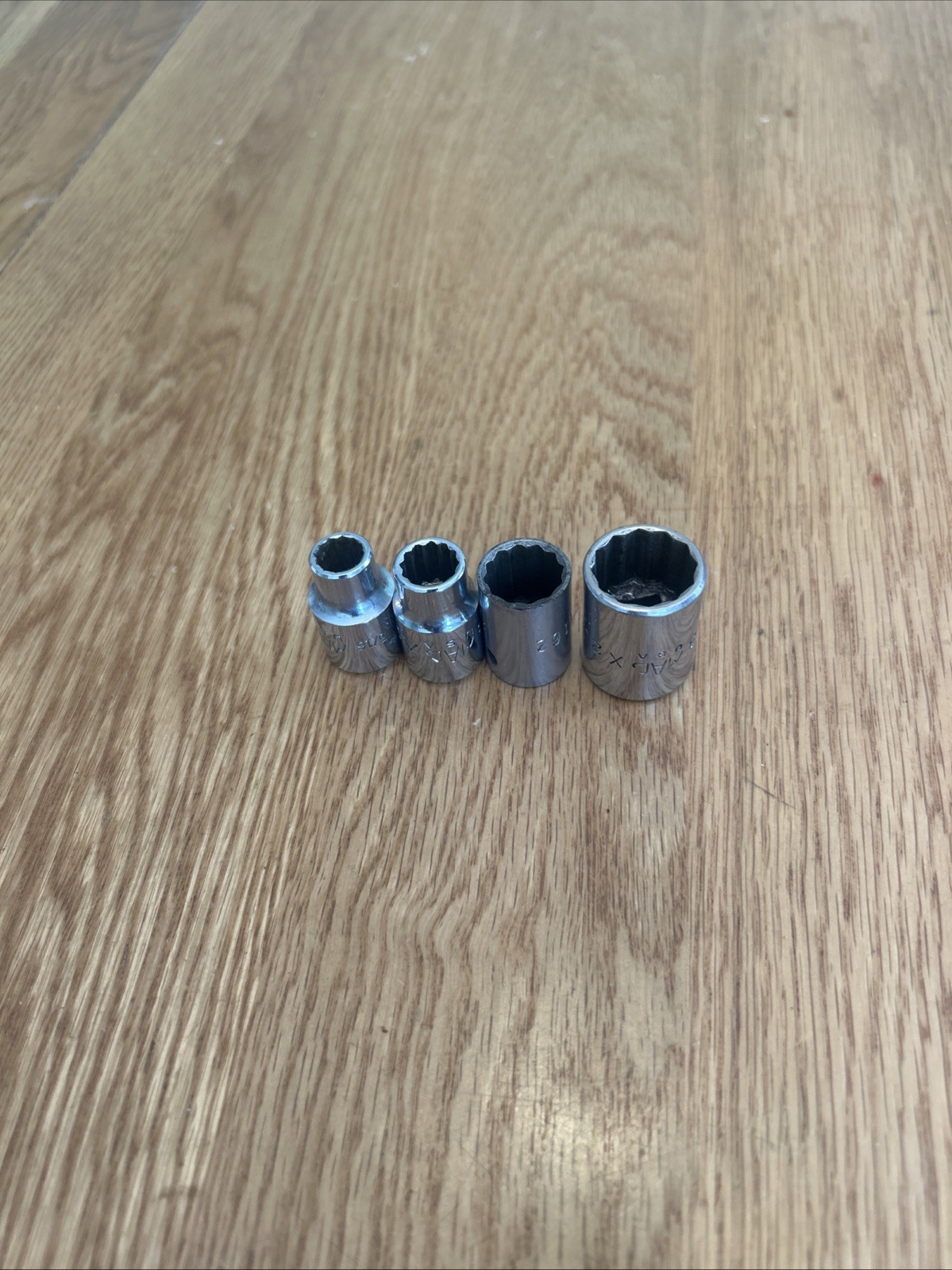 MAC – Lot Of 4 Shallow Sockets,3/8” Drive,12pt (5/16”, 3/8”, 1/2” & 5/8”) USA
