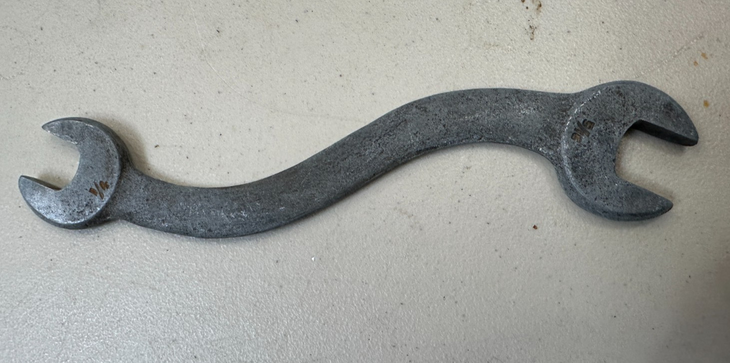 J H Williams Vintage Open End S Wrench 677 1/4 x 5/16 USA W-Diamond