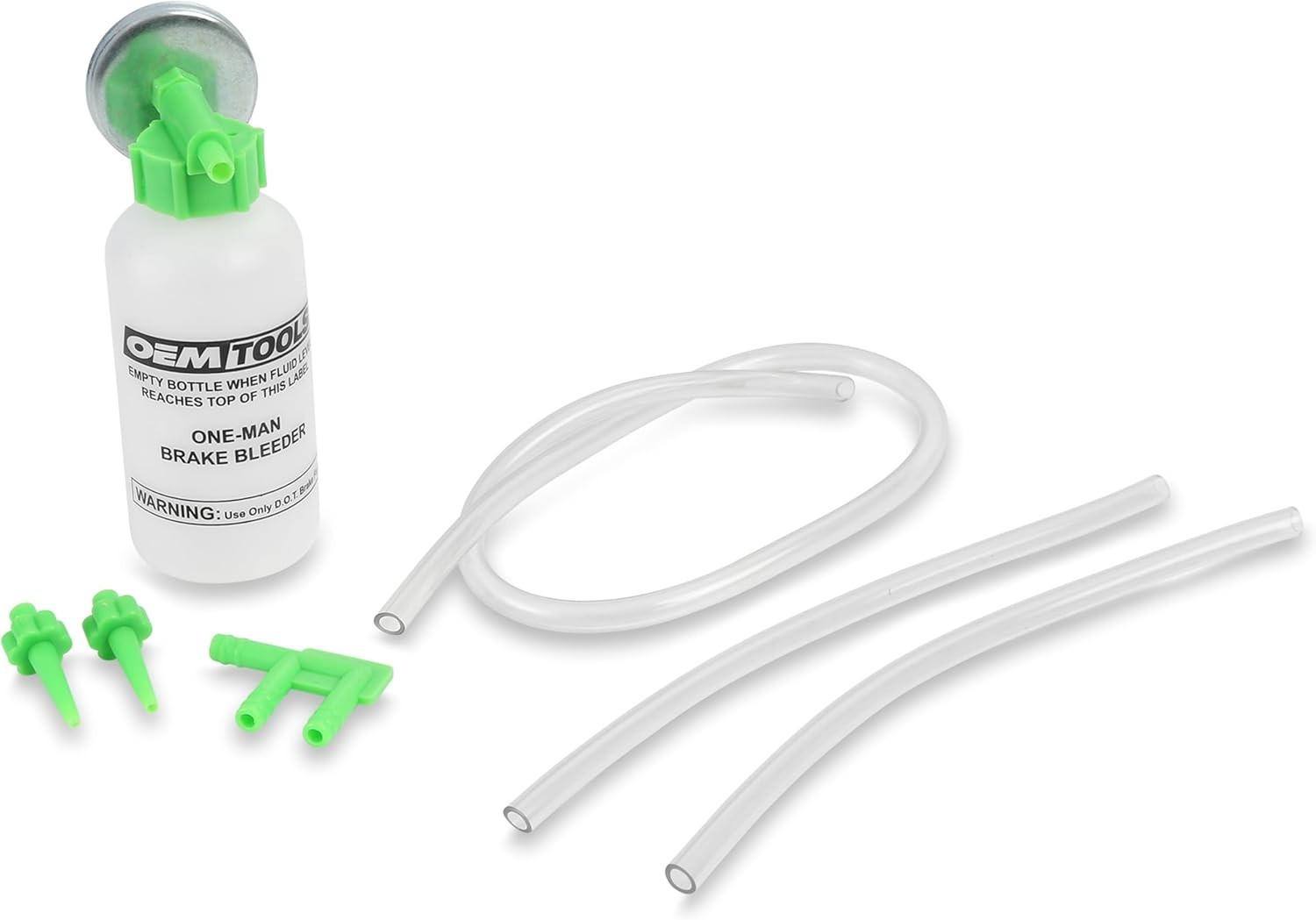 Effortless One-Man Brake Bleeder Kit, Opaque Bottle & Magnetic System for Safety
