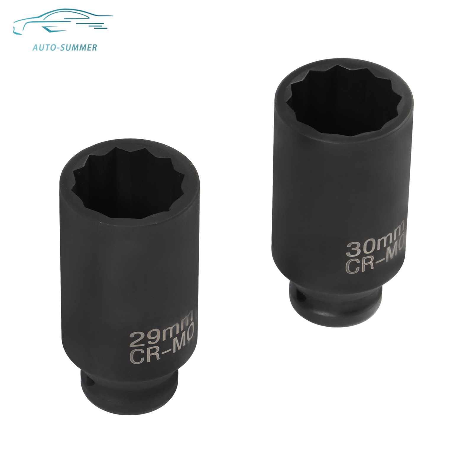 8PCS 1/2″ Deep Spindle Axle Nut Impact Socket Set 12 Point Metric Large Socket