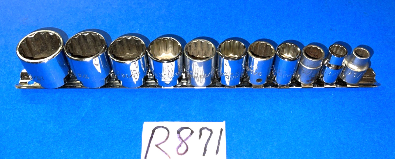MAC TOOLS 11 PIECE 3/8 DRIVE SAE. SHORT CHROME SOCKET SET 12 POINT 5/16 – 15/16
