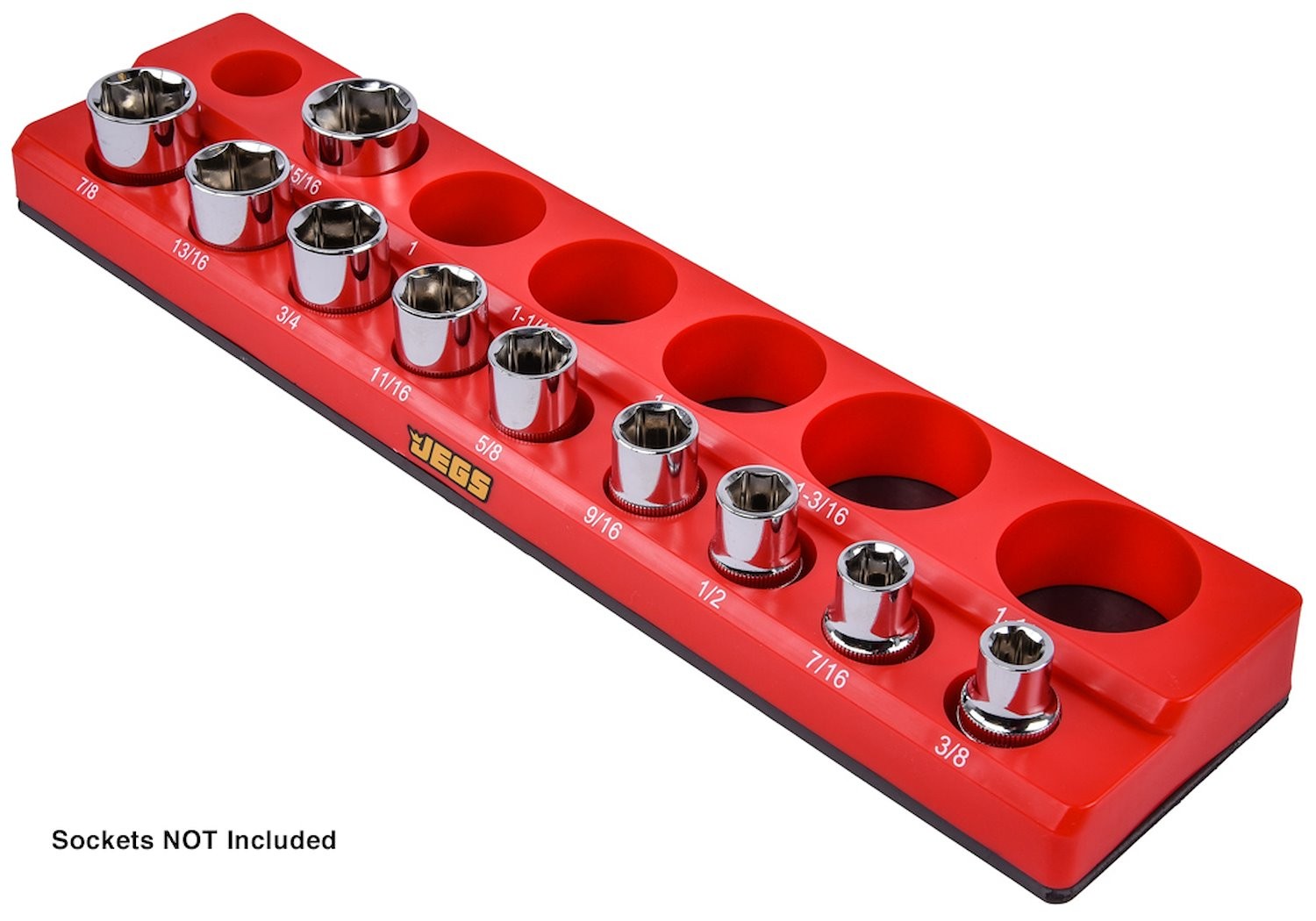JEGS 85034 Magnetic Socket Tray 1/2 in. SAE Drive Red