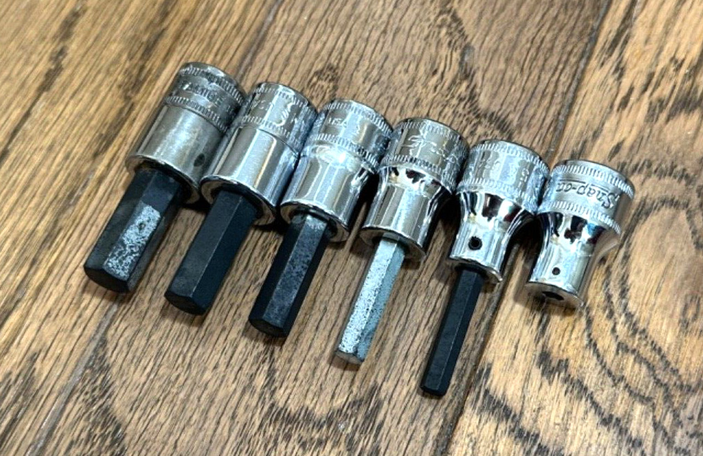Snap On Tools USA Metric 4mm-10mm Socket 3/8″ Allen Key Hex Bit Driver Set Lot