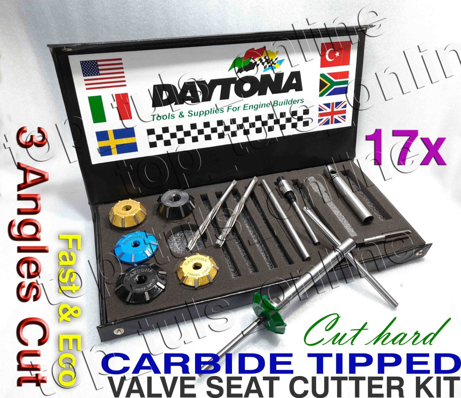 MINI COOPER 2009 S MODEL N14 1.6 turbo VALVE SAT CUTTER KIT 3 ANGELS CUT CARBID
