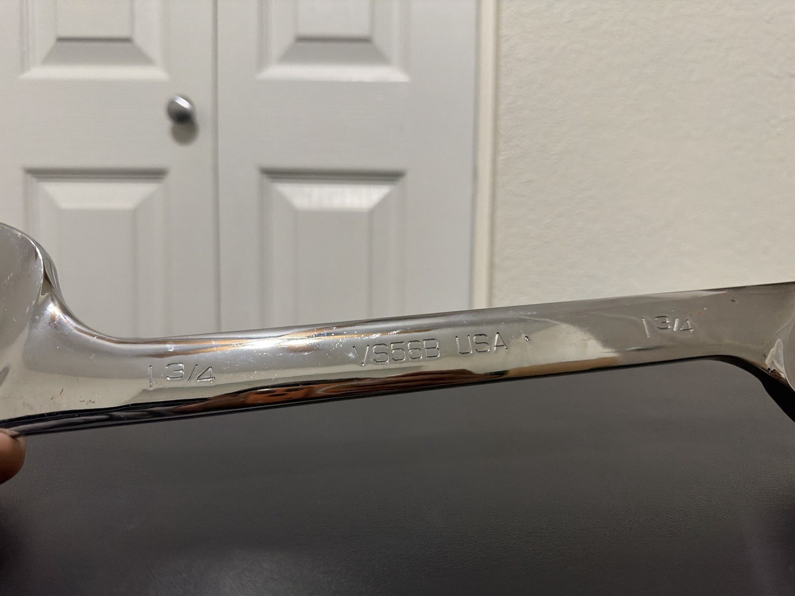 Snap-on 1-3/4″ SAE 4 Way Open-End Angle Head Chrome Wrench VS56B
