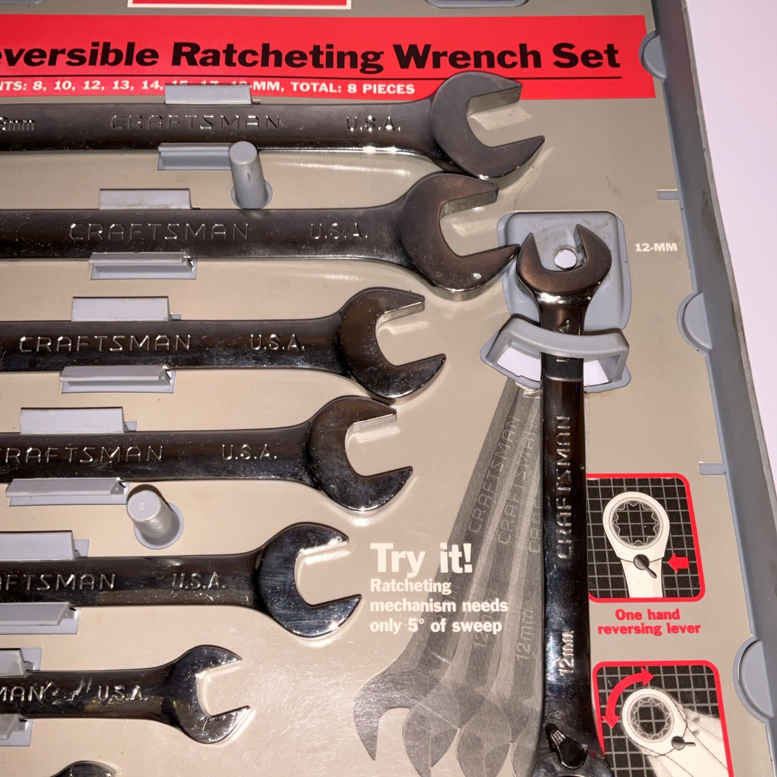 Craftsman 942405 8pc Metric Reversible Ratcheting Wrench Set USA 🇺🇸 8-18mm