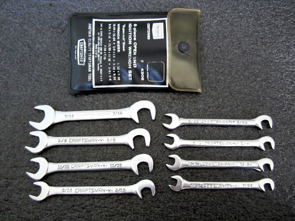 Vintage Craftsman 8pc SAE Ignition Open End Wrench Set 4306 Made in USA