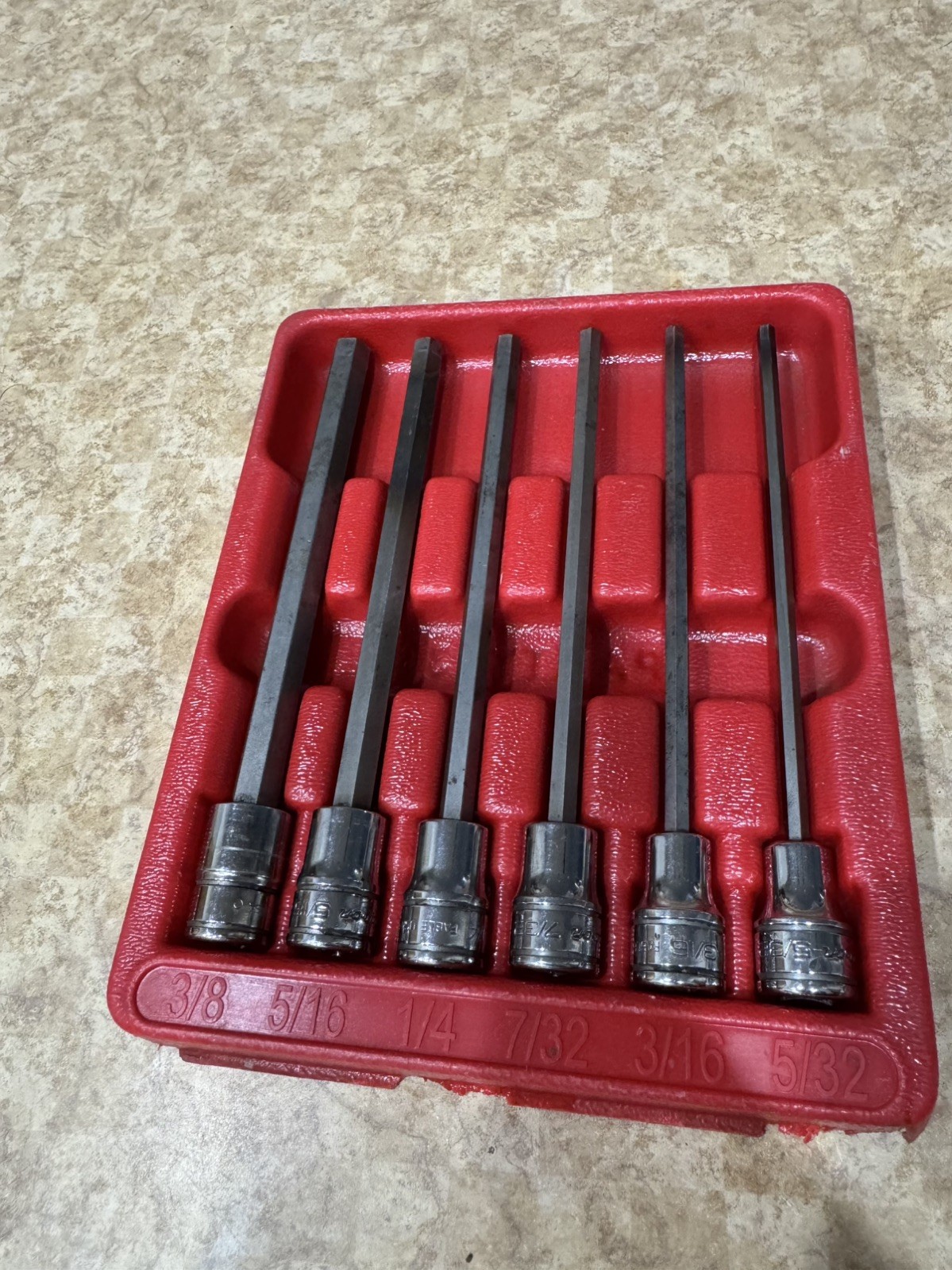 Snap-on Tools 3/8″ SAE Extra Long Hex Socket Driver 6 Pcs Set 206EFAL