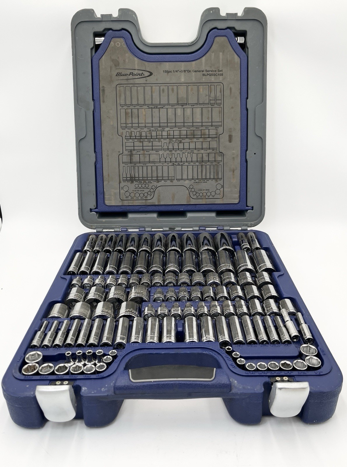 Blue Point 155pc 1/4”+3/8”Dr General Service Set BLPGSSC155 SAE/Metric