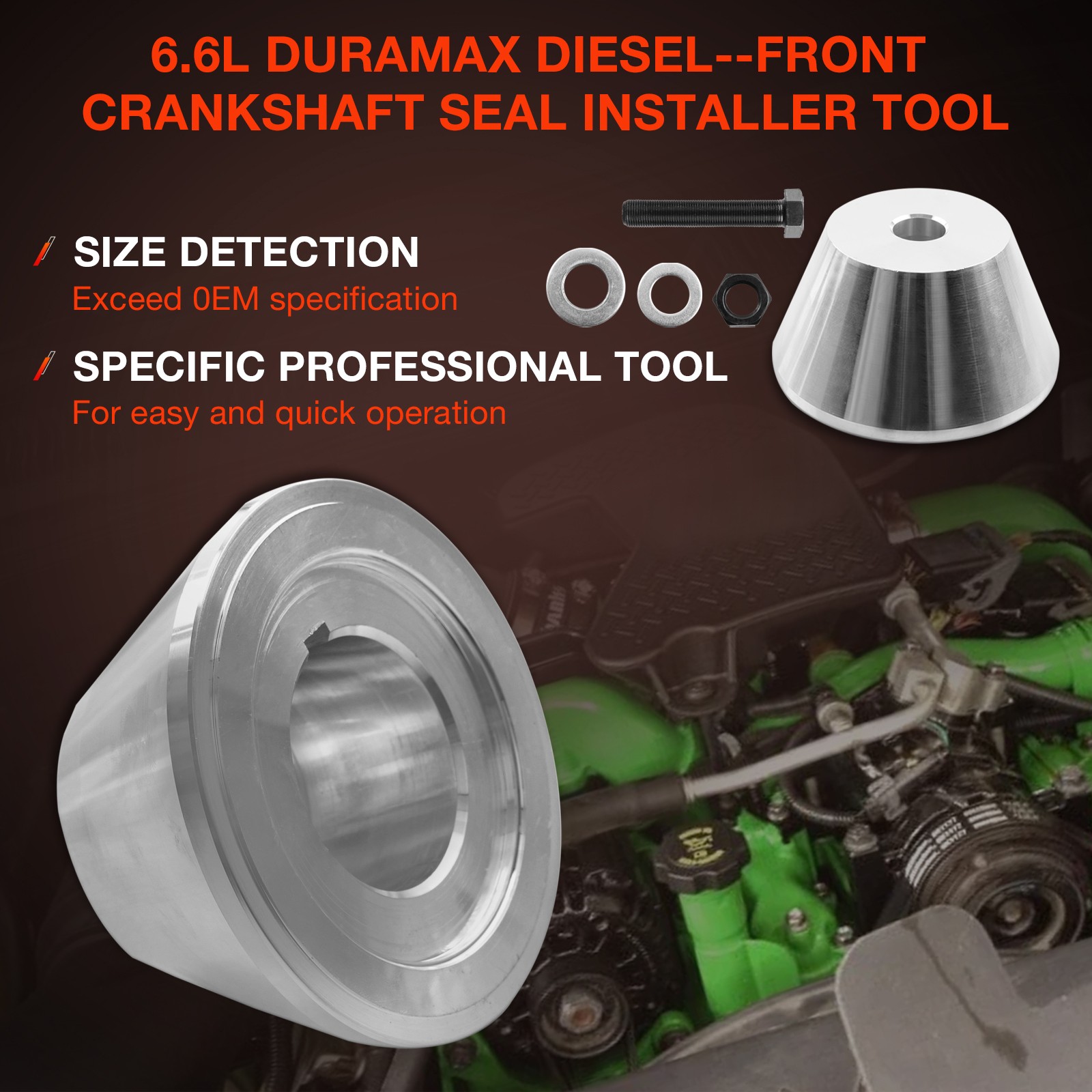 6.6L Duramax Front Crankshaft Seal Wear Sleeve Installer Tool Fits Isuzu J-44645