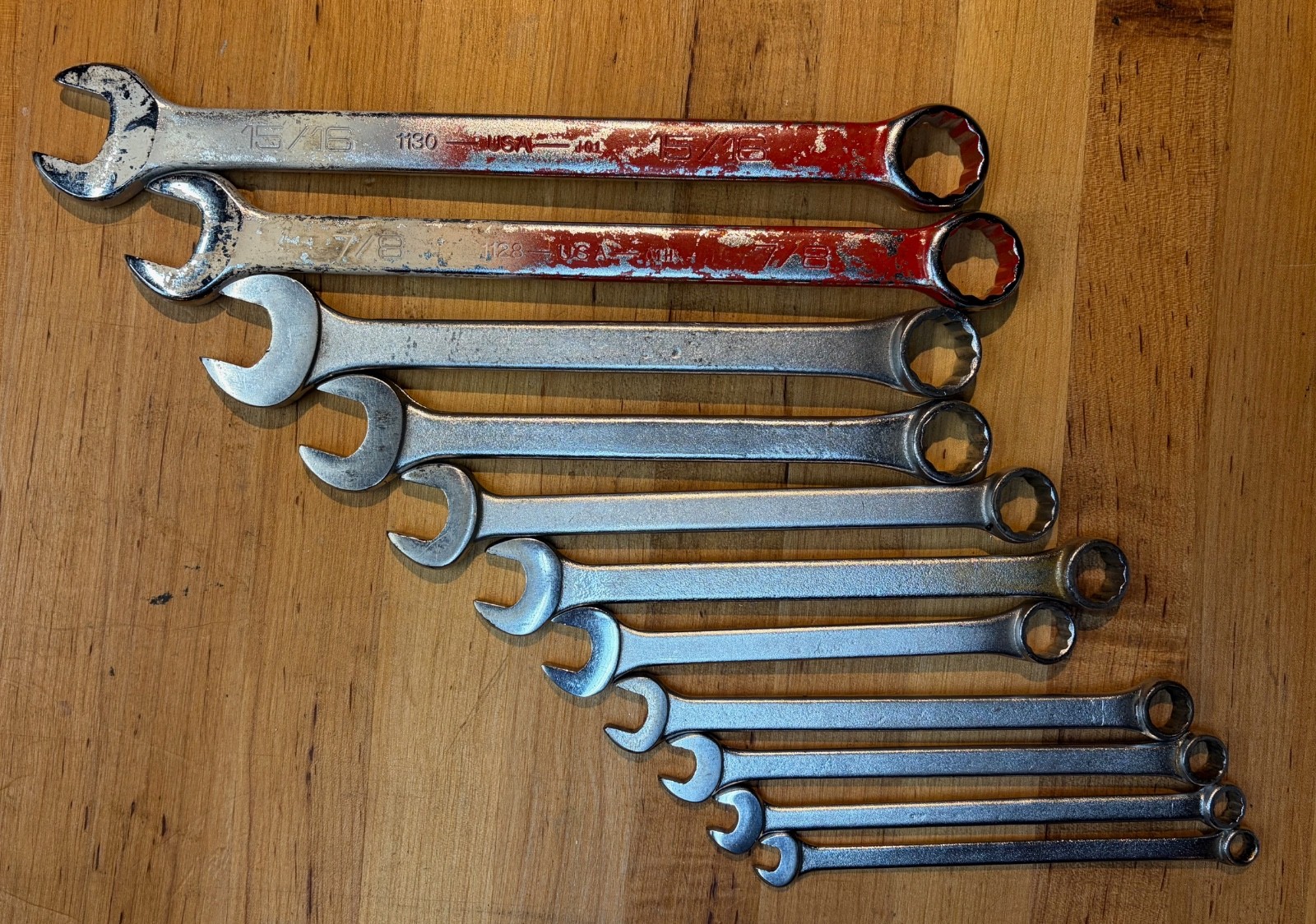 Action, Thorsen, Wright 5/16-15/16 SAE Combination Wrenches, in Canvas Roll, USA