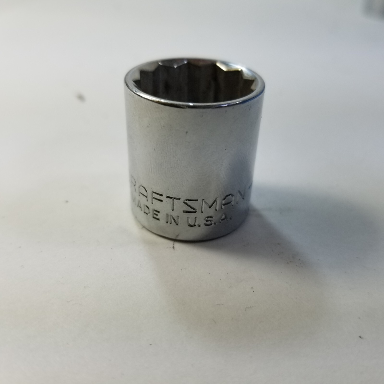 Craftsman -G- 11/16″ 12 Point Shallow Chrome Socket 3/8″ Drive 44336 USA