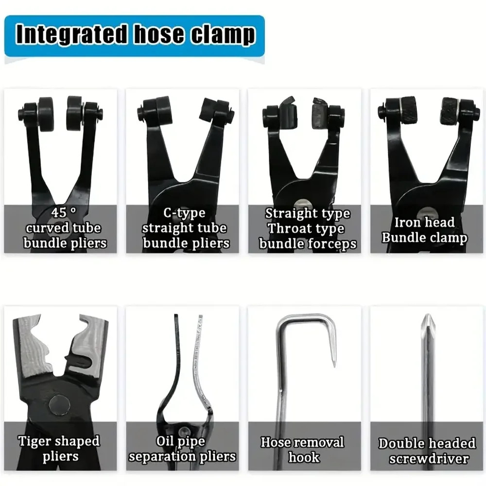 Hose Clamp Clip Remover Pliers Wire Long Reach Kit Fuel Oil Water Hose Tool USA