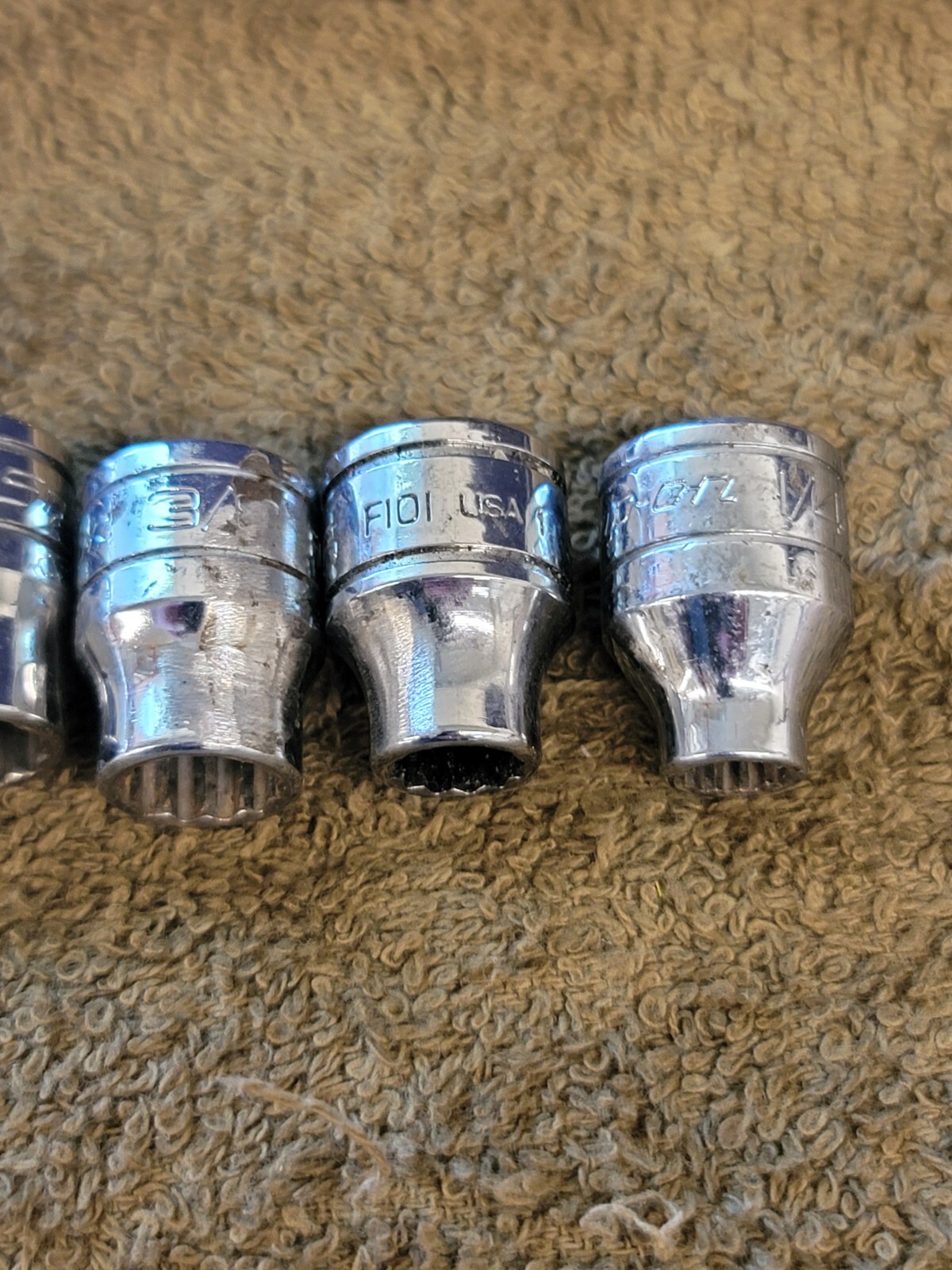 12 Snap-on F301 281 Socket Set 3/8″ Drive Sae 15/16 7/8 13/16 3/4 5/8 1/2 1/4″