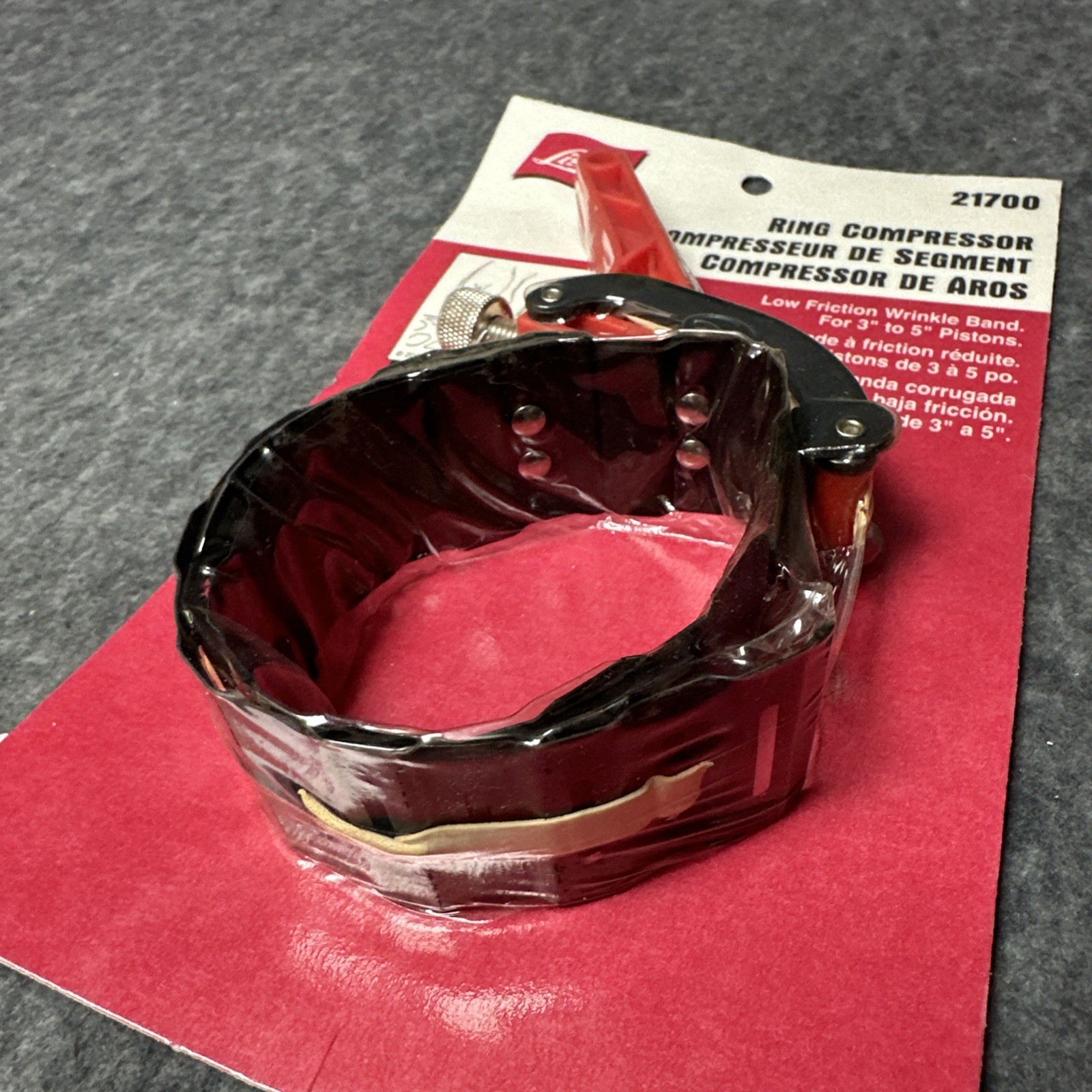 Lisle 21700 Low Friction Wrinkle Band Ring Compressor For 3″ To 5″ Pistons