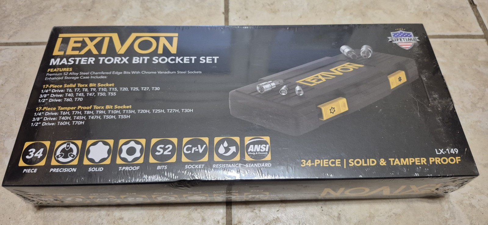 LEXIVON Complete 34pc Master TORX Bit Socket Set, Premium S2 Alloy Steel w/ Case