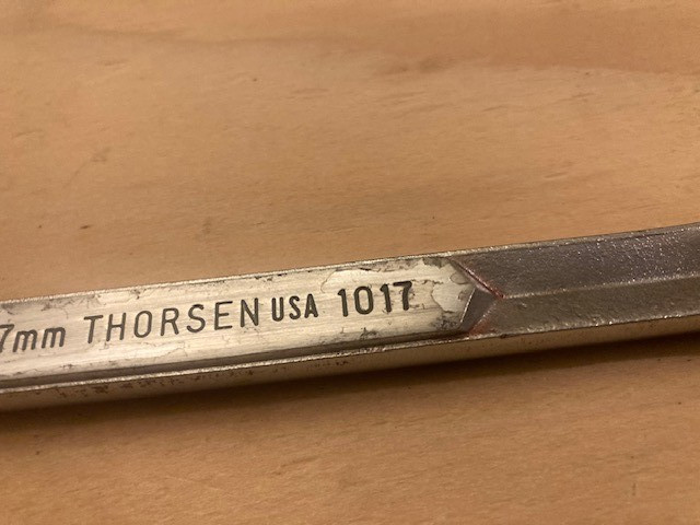 Thorsen 17mm Combination Wrench 1017 USA Metric Chrome Vanadium Steel