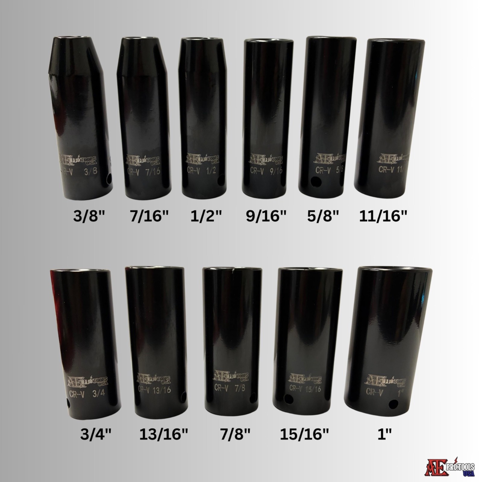 11pc 1/2″ Drive Deep Impact Socket Set -SAE (3/8″ – 1″), CR-V, 6 Point