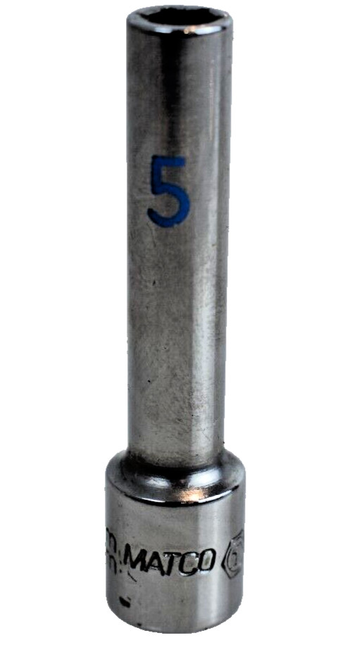 Matco Tools AD5M6A 5mm Metric Deep Socket 1/4″ Drive 6 Point Chrome Finish