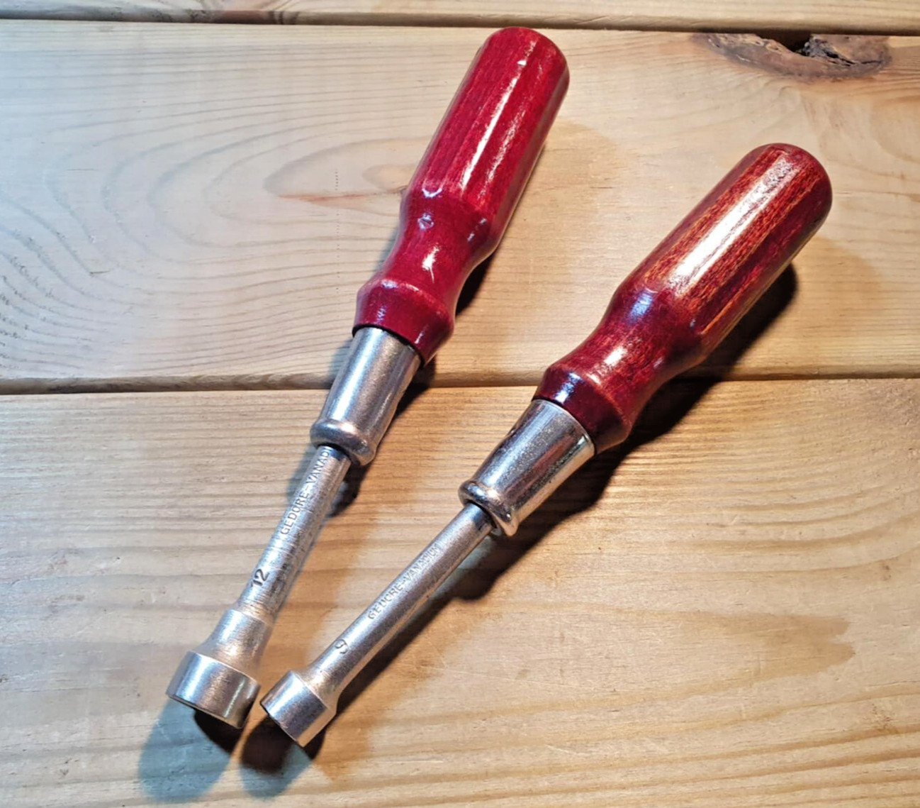 2 x Gedore No 33 Nut Spinner Driver Old Engineering Hand Tools Socket No 9 & 12