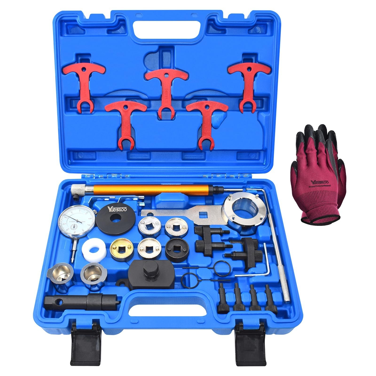 31PCS Engine Timing Tool Kit for Audi VW VAG EA888 1.8T 2.0T, Carry Case & Glove