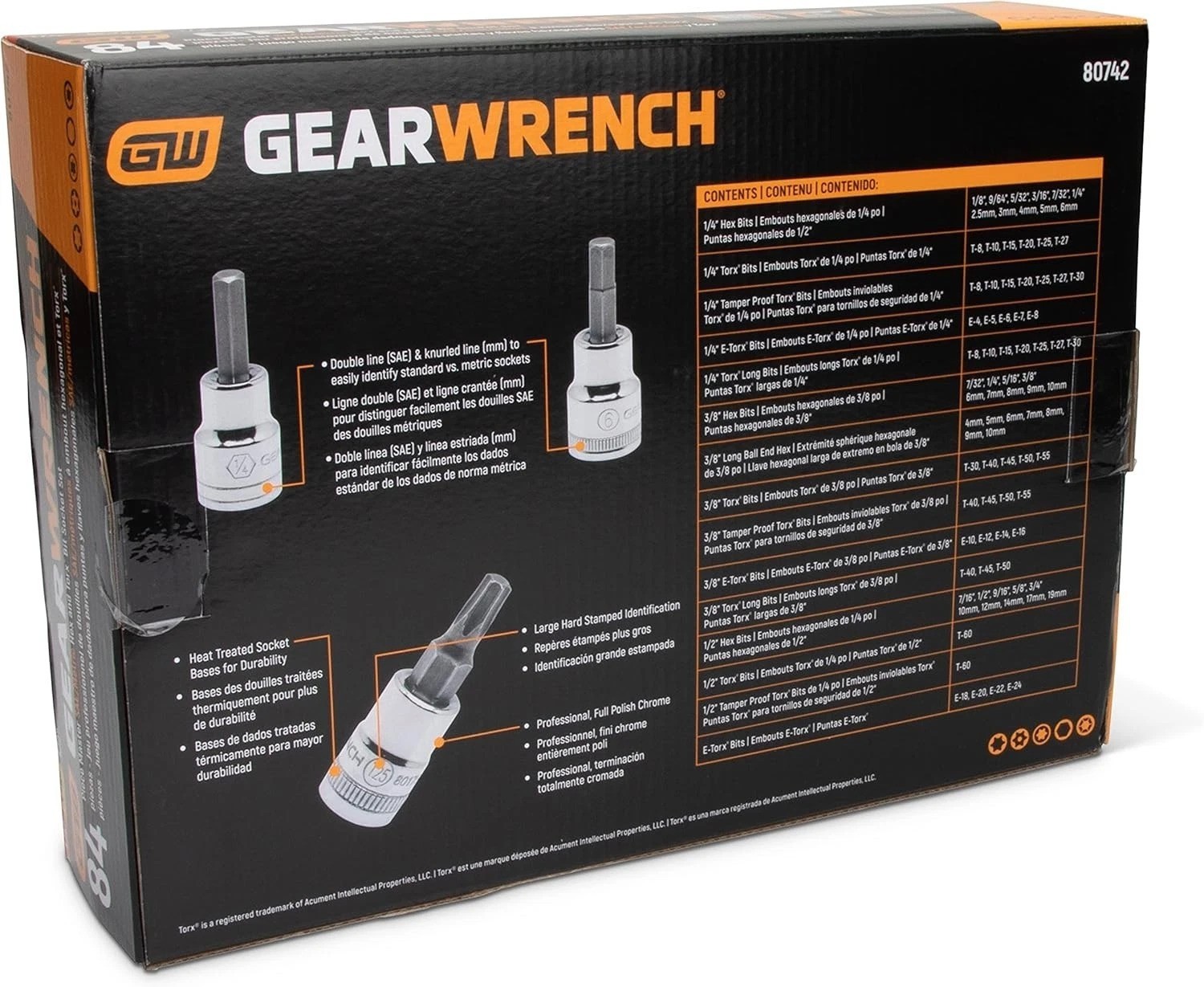 84 Pc. Master SAE/Metric Hex And Torx Bit Socket Set – 80742
