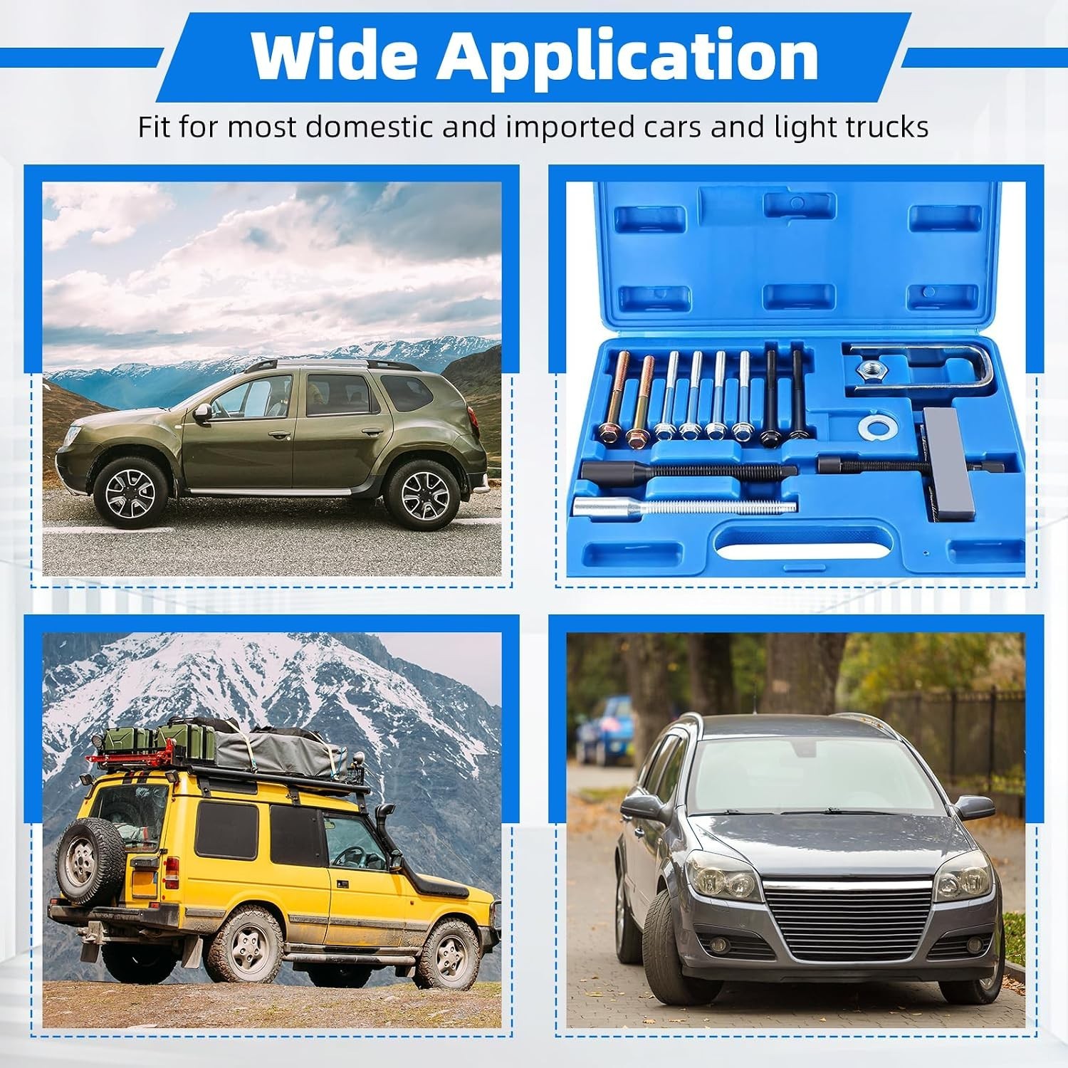 Effortless Steering Wheel Puller Kit & Lock Plate Tool Set – Compact Blue Design