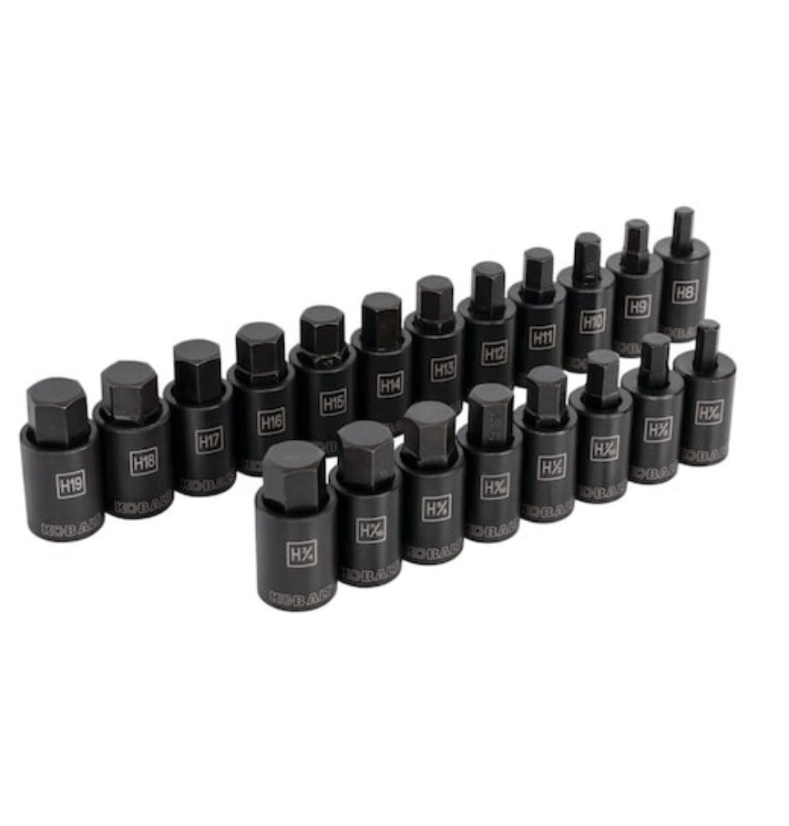 Kobalt 20-pc 1/2” Drive Impact Hex Bit Set NEW 4103170