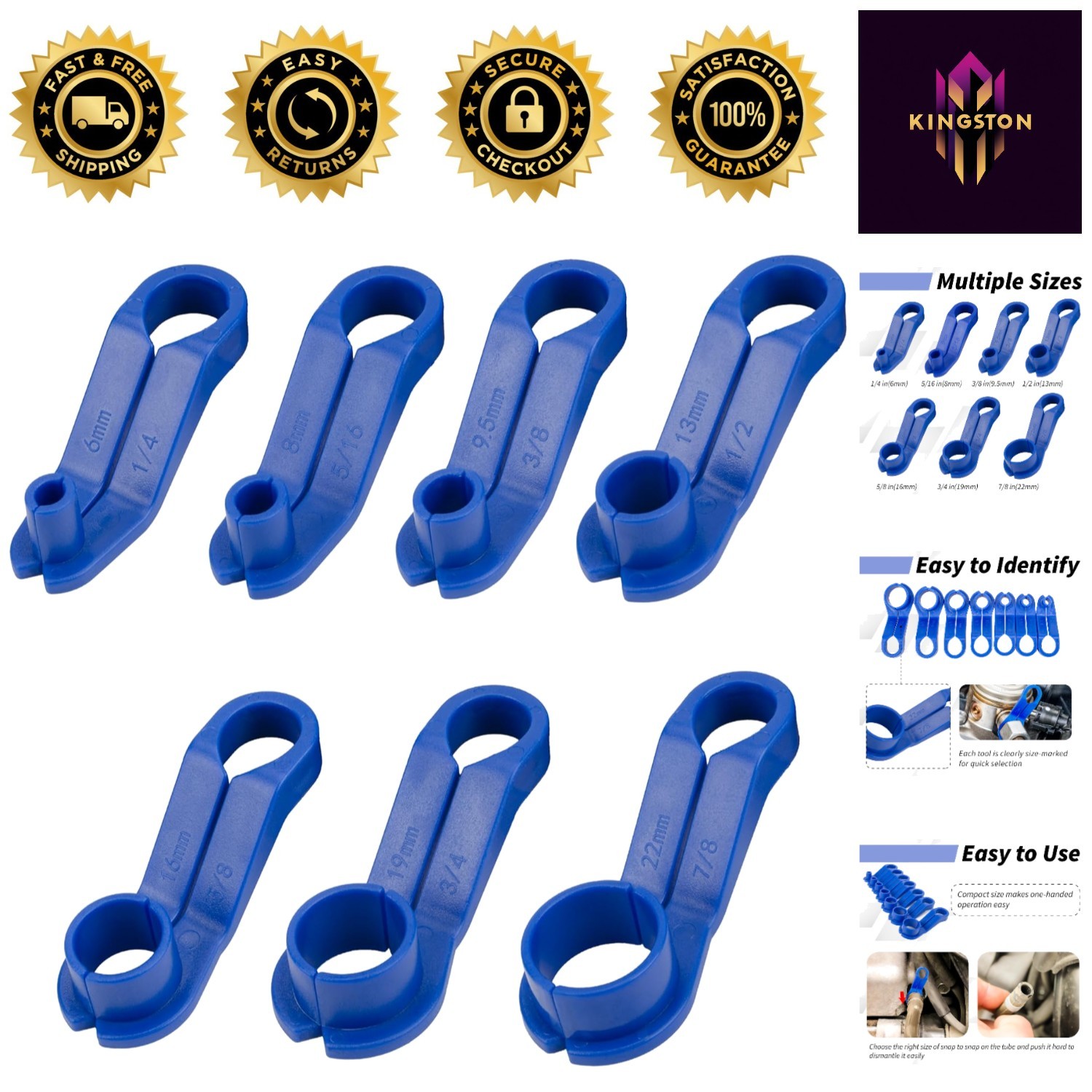 7Pcs Fuel Line Disconnect Tool Set – Versatile for Ford, GM, Chrysler, Mazda