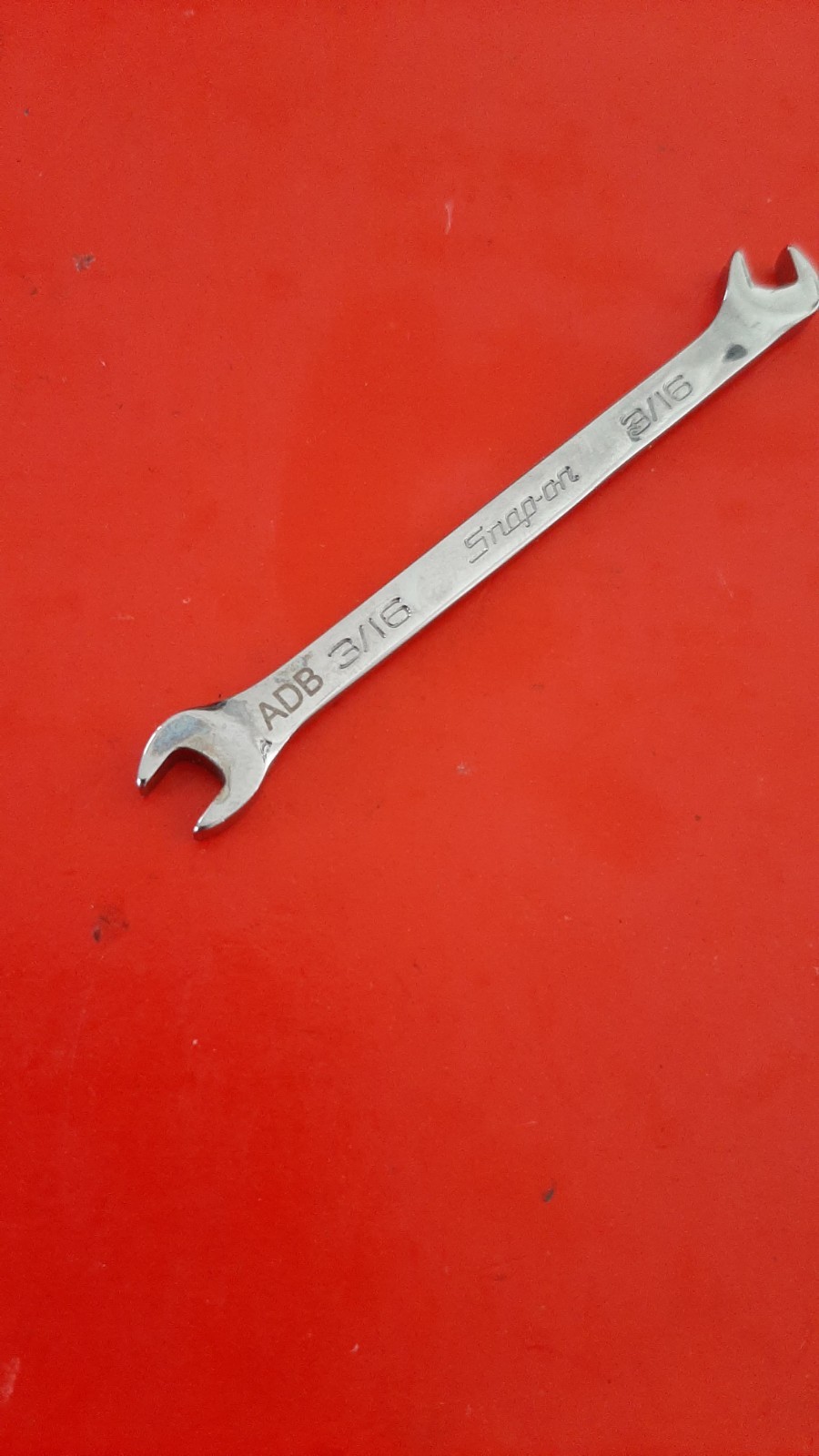 Snap-on Tools 3/16″ 15°/60° Offset Open-End Ignition Wrench DS1212A ENGRAVED 325
