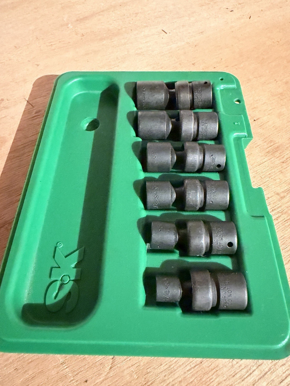 SK Tools 6 Piece 1/4” Impact Swivel Socket Set – 1/4 – 9/16 – 32308 – 32318 USA