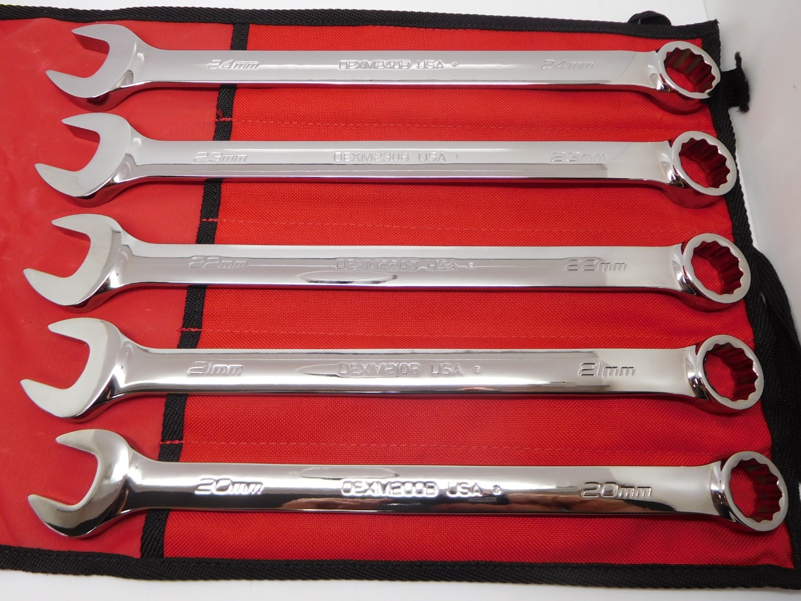 Snap-on Tools USA OEXM705 Metric 5pc 20-24mm Combination Wrench Set – 12 Point