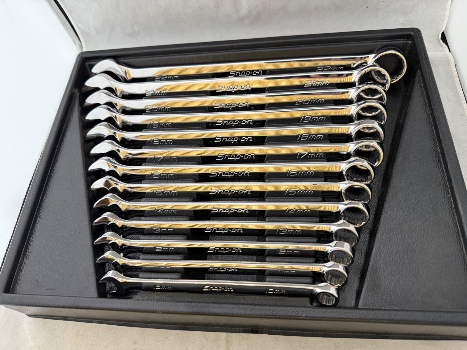 Snap on OEXM713B 13 Pc 12 Pt Metric Flex Drive Combo Wrench Set 10-22mm