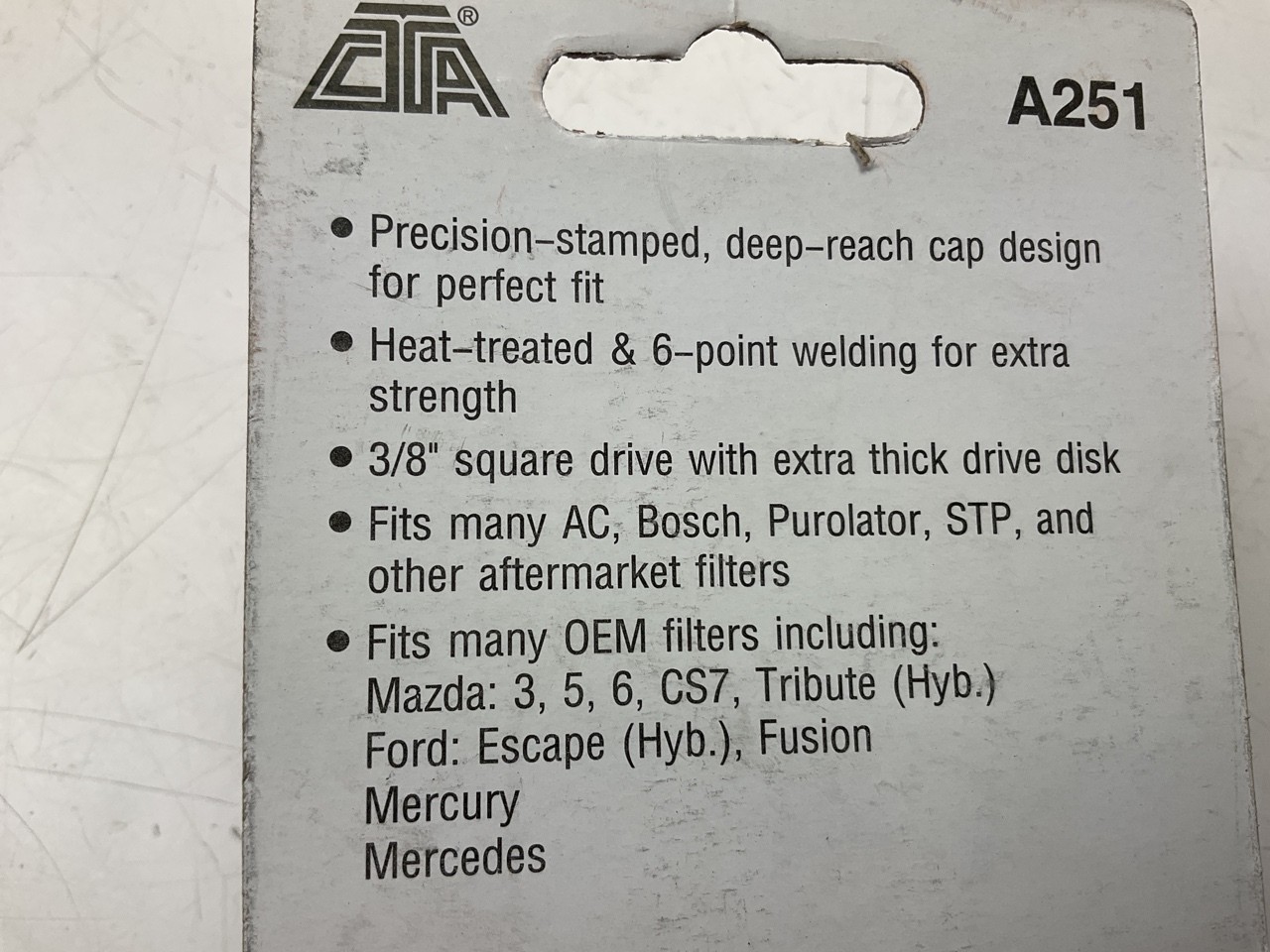 CTA A251 3/8″ Drive Cap Oil Filter Wrench – 76mm X 14 Flute