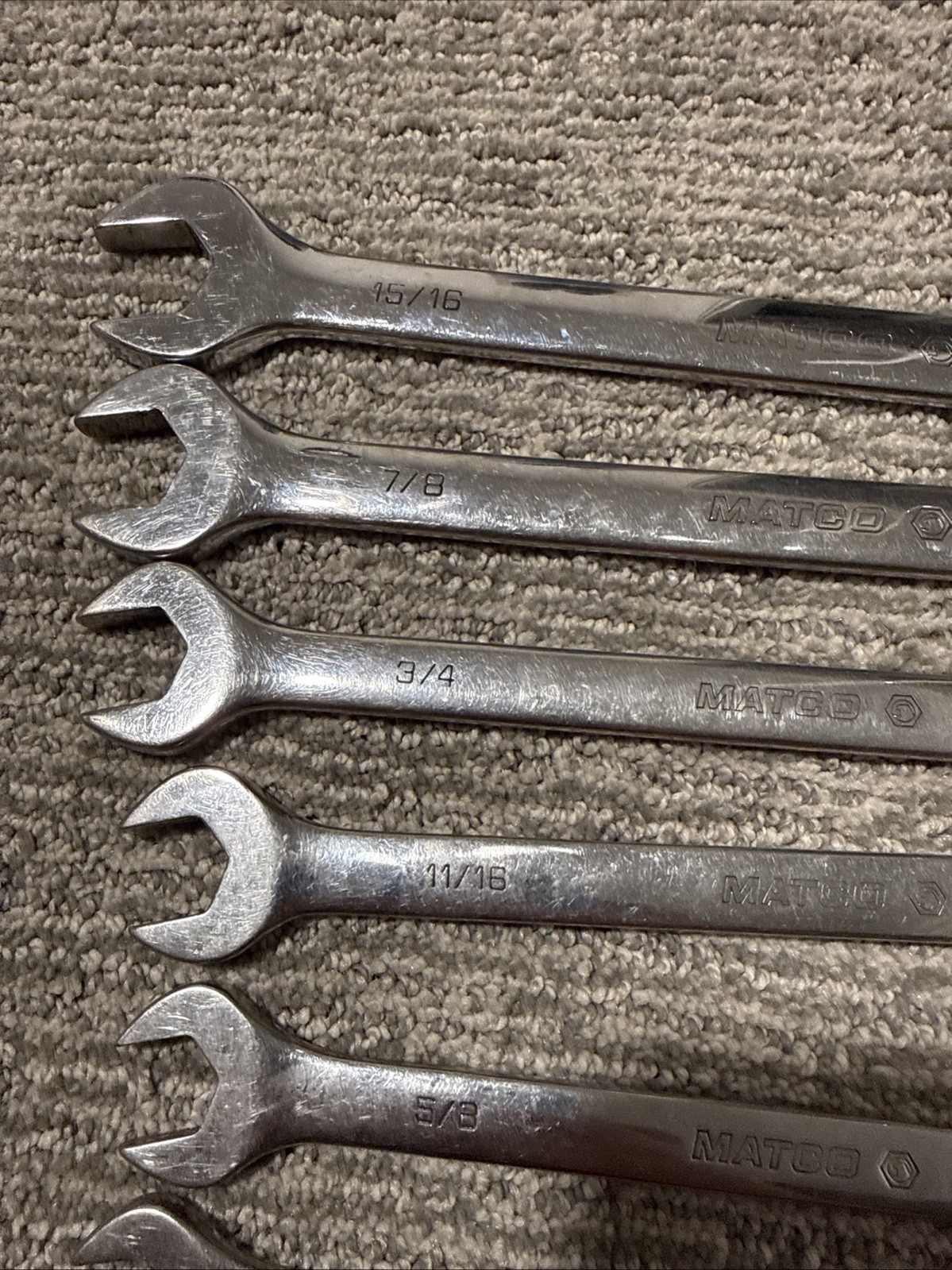Matco Tools 8 Pc SAE Standard Handle 12Pt Combination Wrench Set (3/8″ – 15/16″)