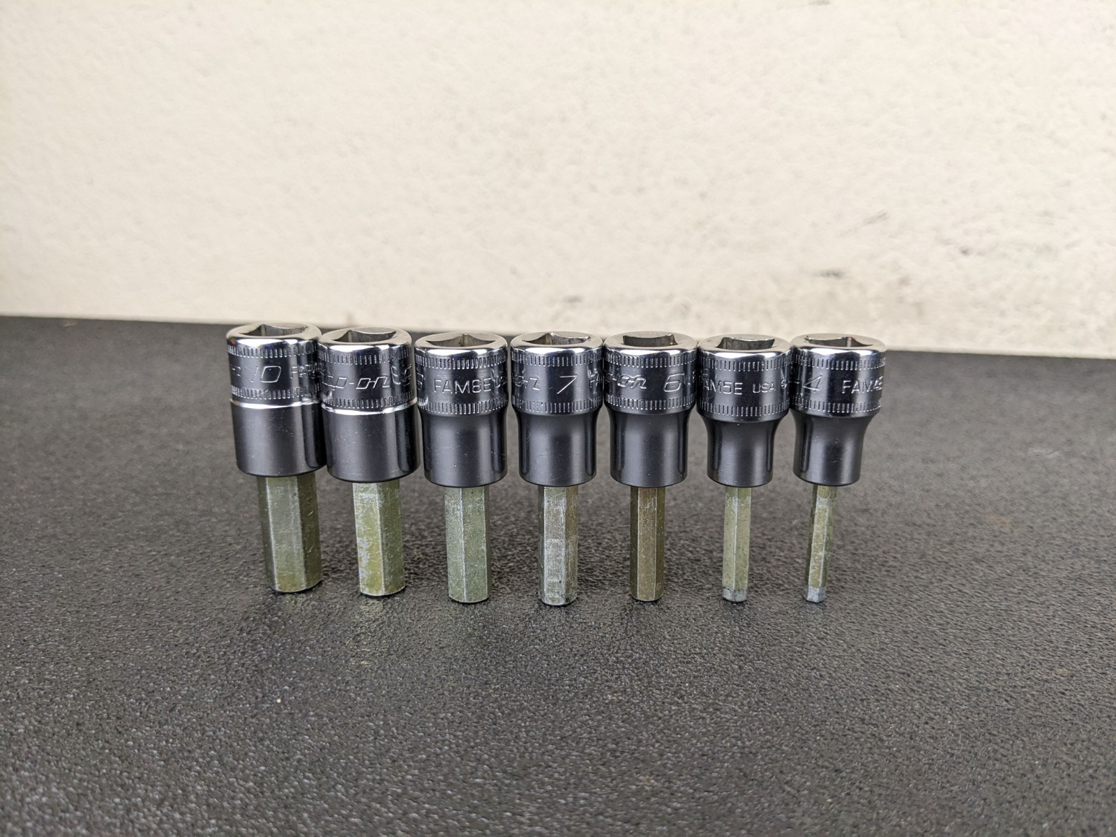 #bp501 Snap On Tools 7 Piece 3/8″ Drive Hex Bit Socket Set 4MM-10MM 207EFAMY