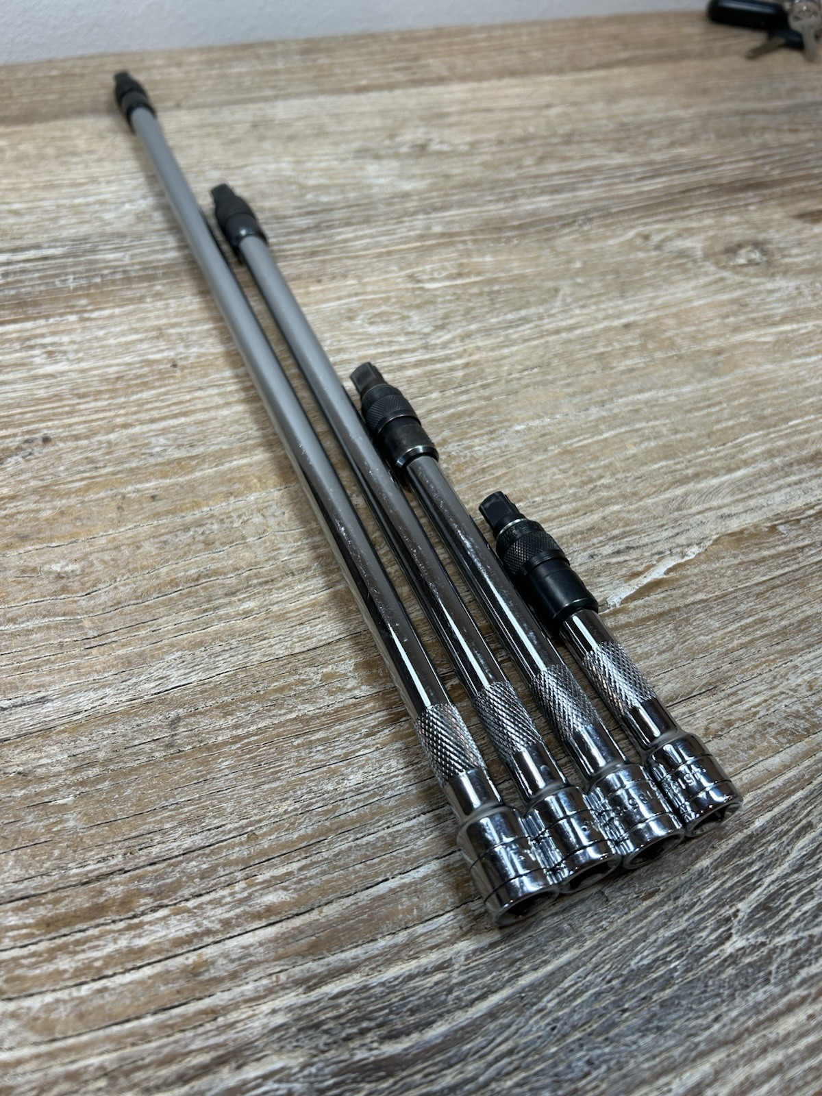 SK Tools USA 4pc 45184 Thru 45187 -3/8″ Drive LOCKING Extension Set Lot, Knurled