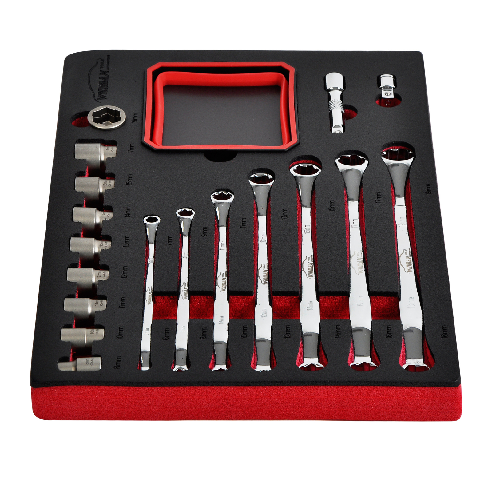Bolt Extractor Offset Wrench & Socket Set, 19pcs Box End Nut & Bolt Remover Kit