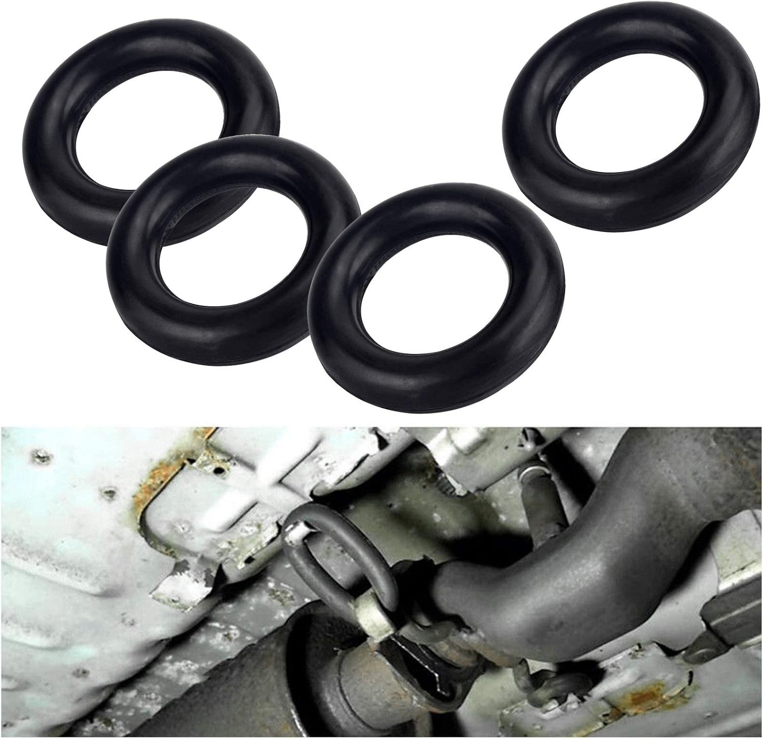 O-Ring Car Exhaust Rubber Hanger Insulator Bracket Bushing Mount Universal 4Pcs