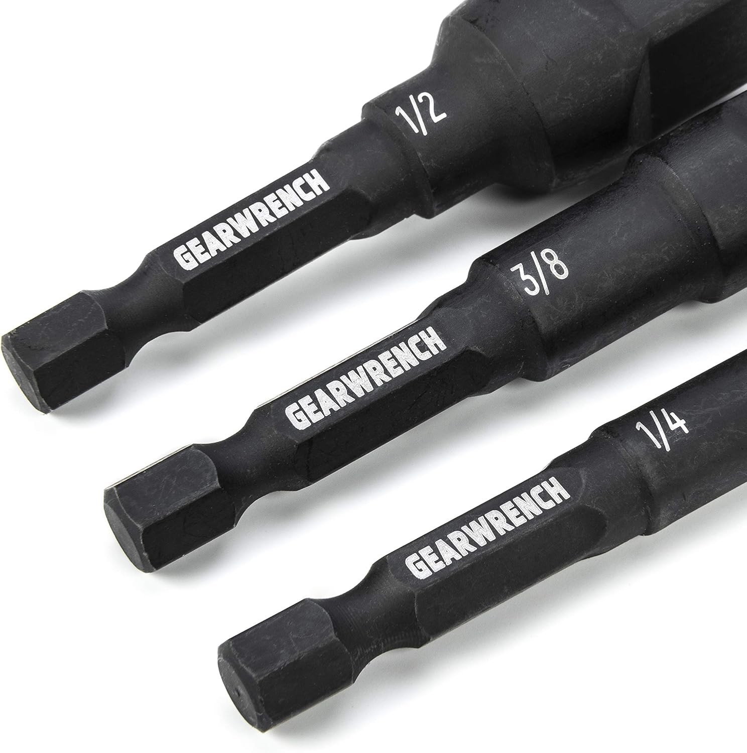 GEARWRENCH 6 Pc 1/4″ Drive Hex Shank Impact Socket extensions – One Size